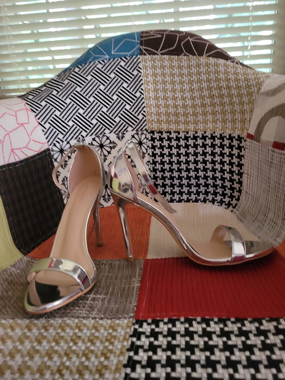 Silver Metallic High Heel Sandals for Women
